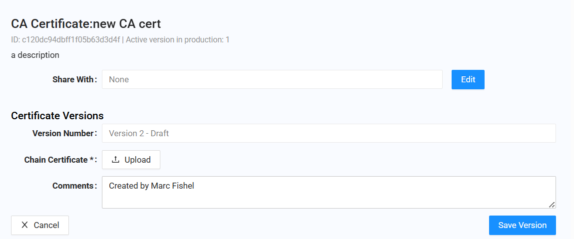 Upload CA Certificate
