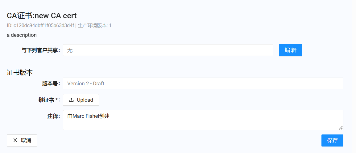 Upload CA Certificate